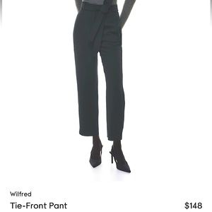 AritziaWilfred Tie Front pants Regular length size 10 Navy